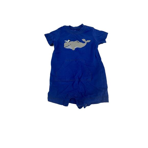 Carter's Boys Blue Whale Graphic Short Sleeve One-Piece Size 12 Months - Picture 1 of 6
